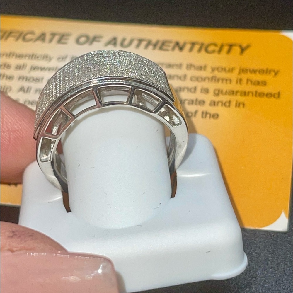 REAL diamond mens band, iced out ring for men, gift for him, Diamond mens ring - Picture 3 of 7